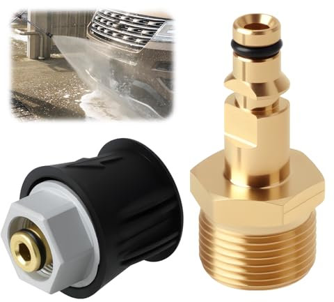 RJLLKD 14mm M22 Pressure Washer Adapter for Karcher, Brass Pressure Washer Hose Fittings Quick Release Hose Pipe Fittings Connector Michear High Pressure Washer Adapter M22 for K2/K3/K4/K5/K6/K7
