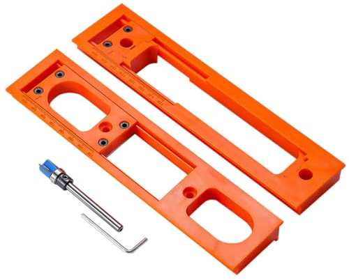 LOVIVER Strumento di posizionamento per scanalature, dima per cerniere per porte, ferramenta per mobili in legno, installazione di serrature per porte,