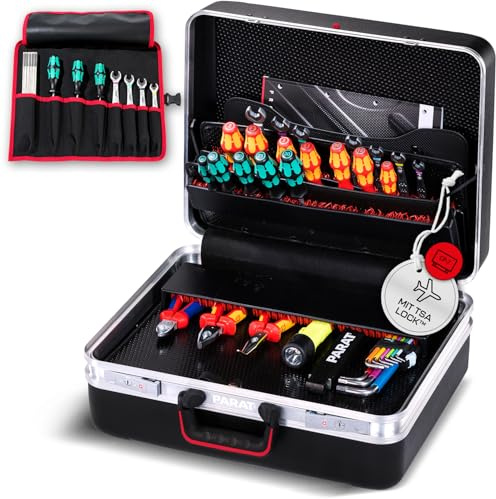 PARAT CLASSIC KingSize CP-7 TSA LOCK™ | Werkzeugkiste für bis zu 60 Werkzeuge | Inkl. BASIC Roll-Up Case 8 | Robuste Werkzeugbox mit CP-7 Haltern & 36L Volumen | Werkzeugkoffer leer für Handwerker
