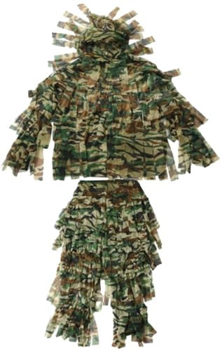JuanNest Trajes De Camuflaje Ghillie Trajes 3D Camuflaje Francotirador Conjunto para Caza En La Selva, Traje De Camuflaje Transpirable De La Selva, Equipo para Observación De Vida Silvestre B