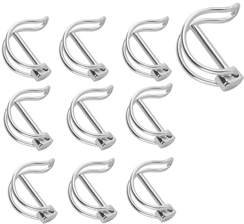 8 x 45 mm Safety Pin, Folding Pipe Pins, Pack of 10, Folding Pin with Snap Closure, Splint, Safety Pin, for Farm, Lawn, Garden