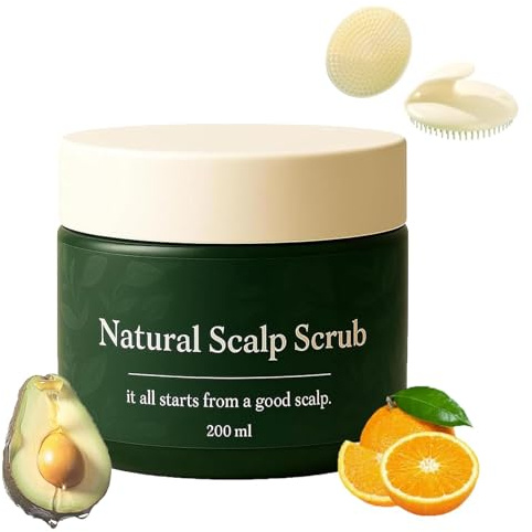 Scrub di cuoio capelluto naturale lissima, pulizia profonda e esfoliante nutriente, alleviare il cuoio capelluto pruriginoso e la forfora, allevia secchezza, formula botanica delicata (1pcs)