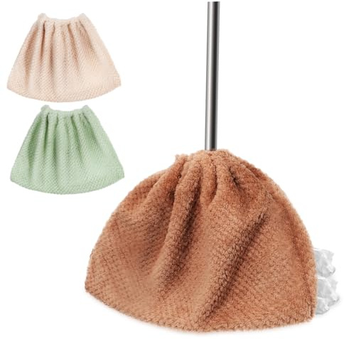 SOPOTUTU Funda de Escoba de Coral Velvet, Juego de 3 Piezas Lavables | Toallitas para Cepillo de Barrer, Funda Escoba Llera, Funda Escoba Barrer Color Aleatorio