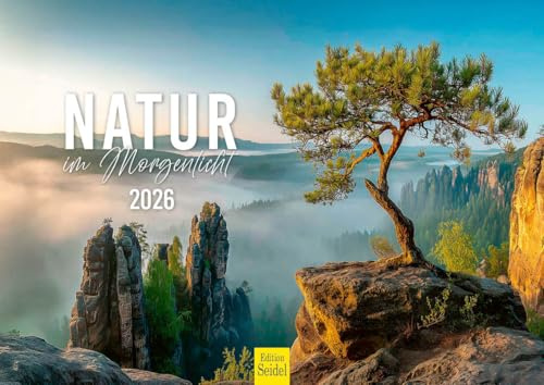 Edition Seidel Premium Kalender Natur im Morgenlicht 2026 Format DIN A4 Wandkalender Naturkalender Landschaften Sonnenaufgang
