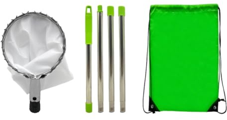 Qusedwey Recolector de Frutas con 4 Postes TelescóPicos, Recolector de Frutas de Metal, Herramientas para Recoger Frutas en el JardíN, JardineríA, MelocotóN