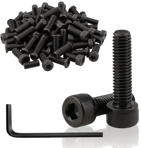 30 Stück M6x20mm Schrauben Zylinderschrauben mit Innensechskant,Vollgewinde Innensechskantschrauben,Schwarz Edelstahl A2 V2A Zylinderkopfschrauben mit Schraubenschlüssel