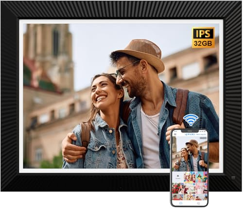 Large Digital Picture Frame 16.2 WiFi-Photo-Frame - 1258*930 HD Touch Screen Electronic Photo Frame, Slideshow, Auto-Rotate for Wall Tabletop, Share Photos and Videos via App or Email, Gifts for Mom