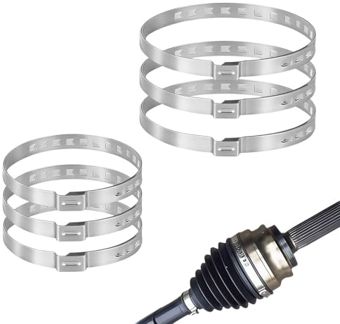 Lot de 6 Colliers de Serrage pour Soufflet de Cardan, Acier Inoxydable Robuste, Fixation Universel pour Transmission Auto (3 Petits + 3 Grands) - Résistant à la Corrosion et aux Hautes Températures