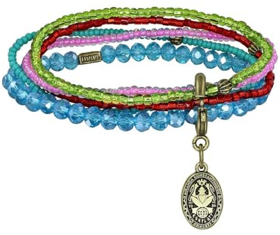 Konplott: Armband Petit Glamour d´Afrique, mehrreihiges modernes und flexibles Glasperlen-Kristallarmband, für Damen/Frauen