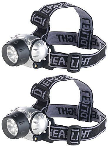 Lunartec Kopf Stirnlampen: LED-Stirnlampe mit 7 LEDs und 3 Helligkeitsstufen, 30 Lumen, 2er-Set (Kopfleuchte, Stirnleselampen)