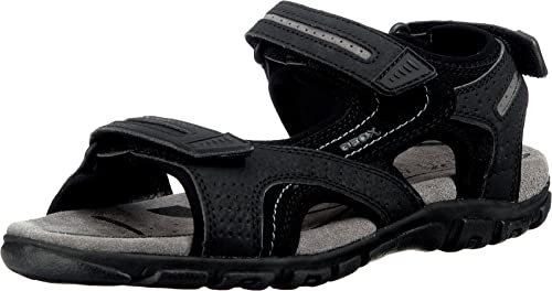 Geox Herren U Sandal Strada D Riemchensandalen, Schwarz Black Stone C9310, 42 EU (27 cm)