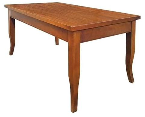 Table Base en Noyer National Massif, Meuble de Style Classique Artisanale, Made in Italy