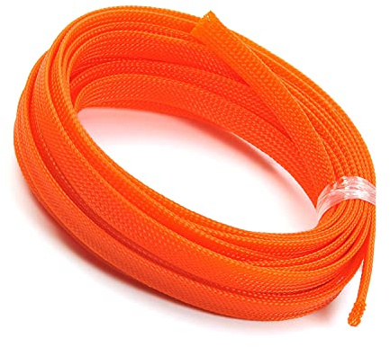 Othmro 5m Cable Tidy Sleeve, Diameter 10mm, Braided Cable Management Protector, Cable Organizers Wire Tidy Tube for Desk TV PC, 1 Pc Orange