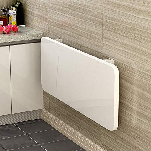 NWHJ Tavolo a Muro Pieghevole Cucina Tavolo Ribaltabile da Parete Bianco, Perfetta Scrivania Salvaspazio, Struttura Solida, 50cm,60cm,70cm,80cm,90cm