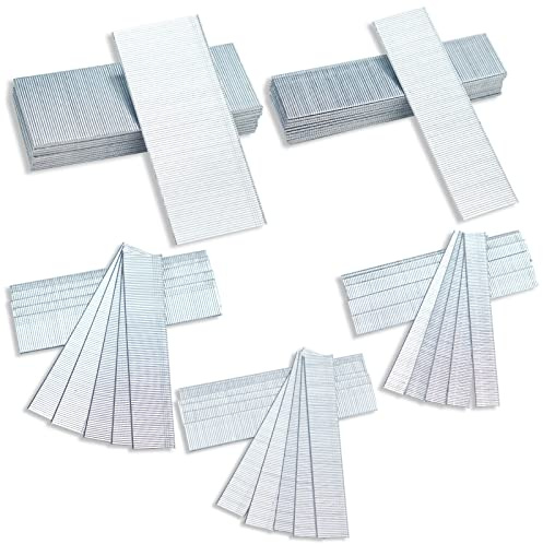 PINOZE Type 18 Gauge Brad Nails Galvanized, 5000-Count (50, 32, 25, 20, 15 mm) 18GA Nail Gun Nails Assorted and Small Finishing Nails Assortment for Pneumatic, Electric Brad Nailer Gun