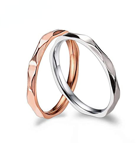 PAIHUIART Ring Ringe Damen Bijouterie Frauen Schmuck 2 mm kleine dünne Frauen Eheringe verblasst Nicht Jahrestag Geburtstagsgeschenk 8 Rose