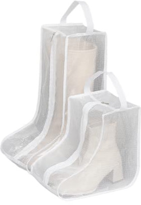 Lot de 2 boîtes de rangement portables pour bottes courtes et grandes bottes ou sacs de protection, sacs à poussière pour chaussures, manchons de chaussures pour voyage, housse de bottes