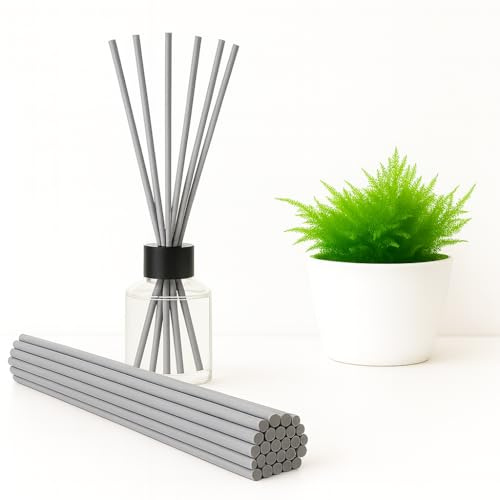 ARG 100 Pieces Fibre Diffuser Replacement Sticks For Aroma Fragrance (25cm X 3mm) (Grey)