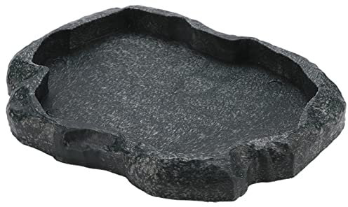 Rettile Ciotola, Ciotole per Tartaruga di Terra, Resina Roccia Rettile Cibo e Acqua Ciotola per Alimenti per Animali Domestici Rettile Terrario Decor per Tartaruga Lucertola Geco (M)
