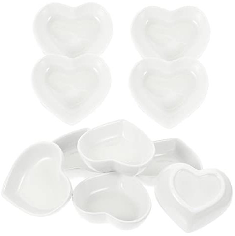 UPKOCH 10pezzi Ciotole Per Salse Ceramica Forma Di Cuore Eleganti Ciotole Per Servire Per Salsa Di Soia Condimenti e Dessert
