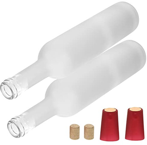 FOMIYES 2 Piezas Decoración De Botellas De Vino Vacías Figura De Cristal Botella De Conservas Botellas De Jugo Vacias Botellas De Bebidas Vacias Vidrio Te Helado Antiguo