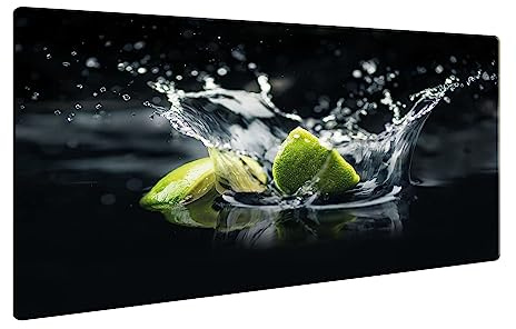 Herdabdeckplatte Abdeckung Ceranfeld Abdeckplatte Schneidebrett 1-Teilig 80x52 Lemon Grün Spritzschutz Glasplatte Ceranfeldabdeckung Schutz für Kochplatten Herdschutz Sicherheitsglas Glasschneidebrett