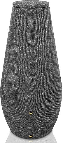 YourCasa Regentonne 200 Liter [EcoDrop] mit Metallgewinde und Deckel - Regenfass Frostsicher aus Kunststoff - Regenwassertonne - Regenwassertank Garten Wassertank Regensammler (Granit)
