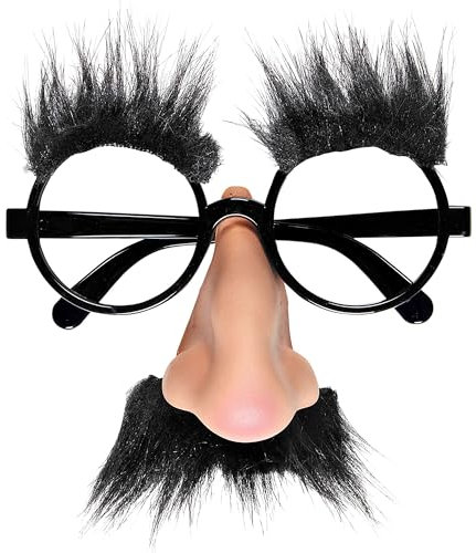 W WIDMANN MILANO Party Fashion – glasögon med näsa, mustasch och ögonbryn, roliga glasögon, tillbehör för fotobox eller karneval