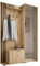 Garderobe mit Spiegel Flurgarderobe Garderobenschrank Kompaktgarderobe Dielenschrank Garderobe Set Regal Diele & Flur Kleiderschrank Schuhschrank 135x197x34 cm John, Artisan und Schwarz