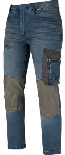 WÜRTH MODYF Arbeitsjeans Janus - professionelle Arbeitshose für Herren - Arbeitsjeans mit YKK Reissverschluss aus recycelten Materialien - in der Größe 56 in Blau
