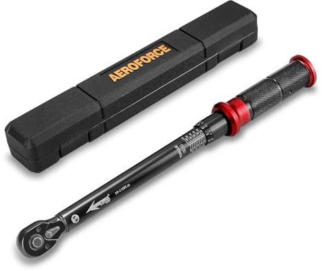 AEROFORCE Chiave Dinamometrica 3/8, Alta Precisione ± 3%, 10-110 NM Chiave Dinamometrica con Una Scatola Portatile per Manutenzione Moto, Bicicletta, Auto