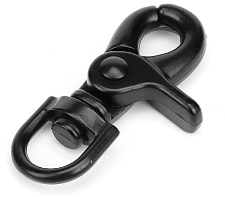 Marwotec Verbindungselemente 2 Stück Scheren-Karabiner klein 13x55mm Haken mit Dreh-Gelenk/Dreh-Kopf für Hunde-Leine/Hals-Band,55 mm Länge, auch für Paracord/Schlüssel-Anhänger, Farbe schwarz