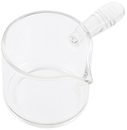 MAGICLULU Glass Milk Pitcher Double Spout 125ml Anti-scalding Milk Measuring Cup Multi-Function Household Espresso for Coffee and Tea