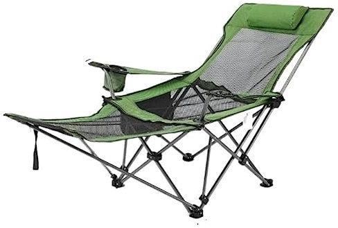 CRBUDY Campingstuhl Klappbarer Liegestuhl Camping Klappstuhl Strand Sonne Terrasse Chaiselongue Stuhl Pool Rasenliege Klappstuhl (Farbe: Grau) (Grün)