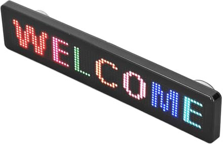 Jiawu LED Advertising Screen, Light and Compact Color LED Sign Multiple Templates 230x50mm DC5V USB Powered for Shop Hotel Restaurant
