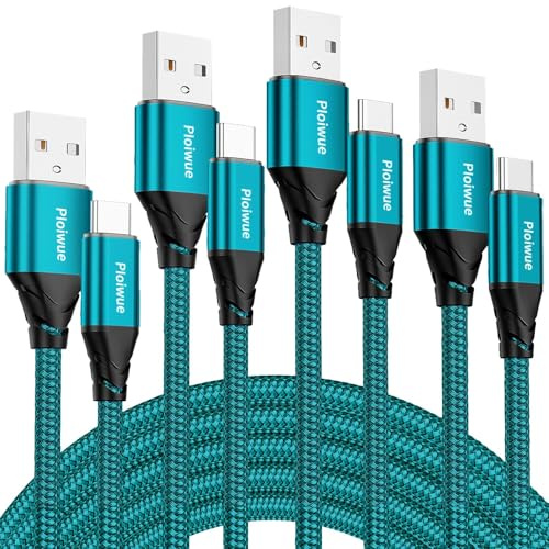 USB C Kabel [4 Stücke 2 M+2 M+3 M+3M] 3.1 A Ladekabel USB C Schnellladekabel Nylon USB C Ladekabel für Samsung Galaxy S23 S22 S21 S20, Hinweis 10 HuaweiP9 Pixel 7/6 Schalter PS5 15 Pro