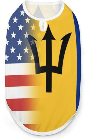 Vielseitige Hundewesten für Hunde und Katzen mit USA-Flagge und Barbados-Flagge, Größe XL
