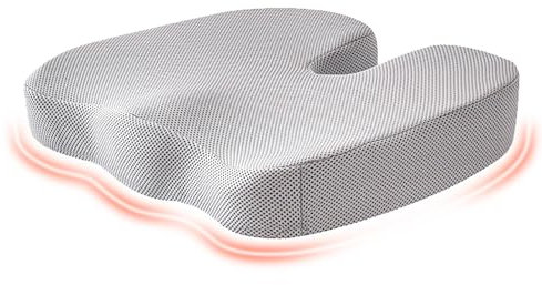inaepeak Seat Cushion for Office Chair, Memory Foam Seat Cushion for Coccyx Tailbone Pain Relief, Seat Cushions for Office Chair/Car Chair/Wheelchair, Breathable Mesh Cover/Washable/Non-slip(Gray)