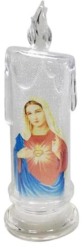 Huvqianu Candela a batteria, candele sicure per interni, set Christ, candele LED, luci LED senza fiamma, decorazione multifunzionale decorativa per chiesa per camera da letto e sala da pranzo