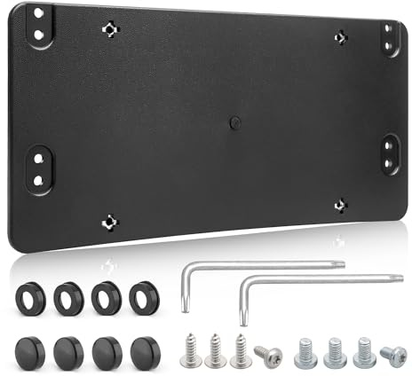 RED WOLF Rear License Plate Bracket Fit for 2008-2024 Mercedes-Benz Replace for Tail Bumper Car Tag Holder Frame Replace OE 1698170211 A0008101711 w/Mounting Screws Cover Wrench