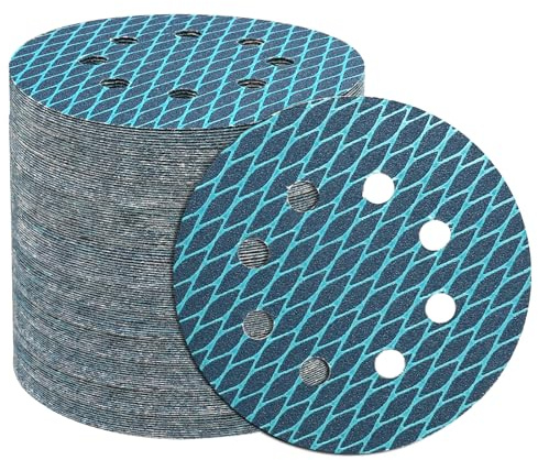 STEBRUAM 64 Pcs Discos de Lija 125mm 8 Agujeros Lijas 80 Grano | 5 Pulgadas Circonio Papel de Lija Papeles de Lija Hook and Loop para Lijadora Orbital Aleatoria
