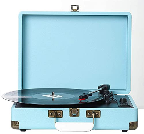 MOKLYF Tocadiscos con Tocadiscos de 3 velocidades con parlantes estéreo incorporados, admite Salida de Audio y Entrada de Audio Auxiliar, Tocadiscos con parlantes, diseño de Maleta(