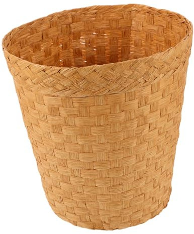 WATIIFUFU Panier Poubelle Tissé en Bambou Naturel, Corbeille à Papier Multifonction, Léger Et Robuste, Coloris Bois Clair, pour Chambre, Bureau Cuisine, Accessoire Écologique Pratique