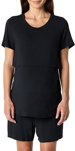 Amazon Essentials Set Pigiama Premaman In Morbido Modal per Allattamento Donna, Nero, XL