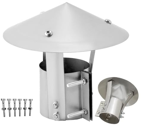Chapeau De Cheminée Pare Pluie, Sortie De Toit En Acier Inoxydable Résistant À La Chaleur, Chapeau Tubage Chinois Anti-Pluie Et Neige Pour Cheminee Ou Fumisterie(150 mm/5.91 in)