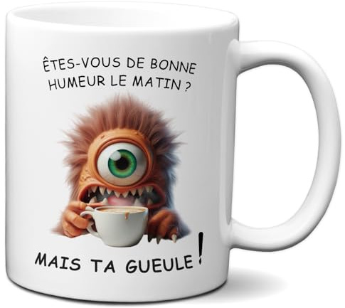 L'Esprit Des Anges Tasse Mug Cadeau Humour Original - Bonne Humeur Matin Ta Gueule - Amusant Rigolo Drole Collègue Ami