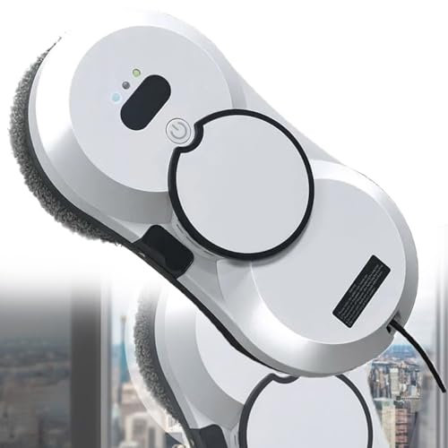 GSWWJG Robot Lavavetri,Robot lavavetri telecomandato,Spruzzatore d'Acqua Automatico, aspirazione 5600pa, Avvio con Un Pulsante, rilevamento dei Bordi, per finestre/Piastrelle/Porte in Vetro