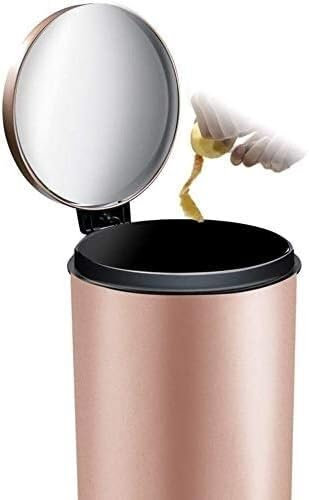 CAFIEDR Poubelle à pédale, Poubelle de Salle de Bain, de Chambre à Coucher avec Couvercle, Poubelle de Cuisine, Poubelle ménagère(Rose 12L)