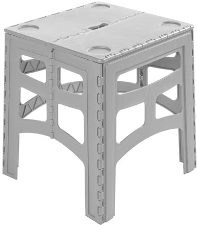 keeeper Timo Faltbarer Tisch, Bis 80 kg Tragkraft, Zusammenklappbarer Tisch für draußen, Wetterfest, Grau (Nordic Grey)