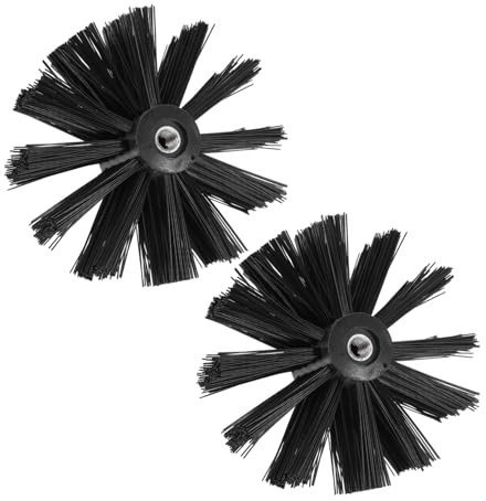 SOLUSTRE 2pcs Chimney Brush Head and Dryer Vent Nylon Cleaning Brush Replacement for Fireplace Flue and Duct Pipe Internal Wall Cleaning